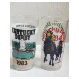 Kentucky Derby Glasses 1983 & 1984