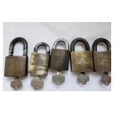 Padlocks,  BEST, 5 with keys