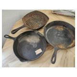 Cast Iron Skillets (3)