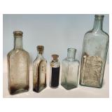 Bottles, Antique Medicine, embossed
