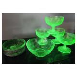 Uranium glass sherbets & bowls