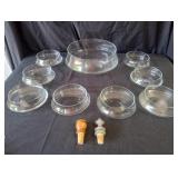 Clear Glass Salad Bowl Set