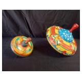 Vintage Ohio Arts Tin Spinning Tops