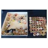 Wooden Thread Spools With Thread