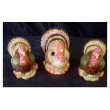 Turkey Salt & Pepper Shakers With A Candle Light
