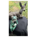 Concrete Frog and Deer