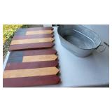 Wooden Flags and Oval Galvanized Bucket