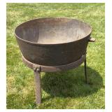 Antique Cast Iron Caldron with Stand