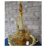 7 pc Czech Bohemian Decanter Set