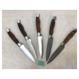 Set of 5 TT Outset Steak Knives/Serrated Blade 8"
