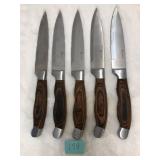 Set of 5 TT Outset Steak Knives/Serrated Blade 8"