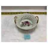 6" Woven Basket With Handles Rose Formalities