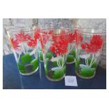 5 VTG Federal Glass Lotus Flower Glasses