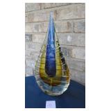 Murano Tear Drop Blown Glass Ribbed