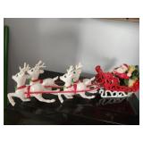 MCM Santa & 4 Reindeer Table Top Blow Mold