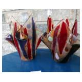 Fused Glass Candle Holders