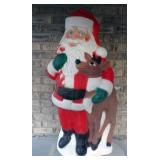 Santa & Reindeer Blow Mold VTG