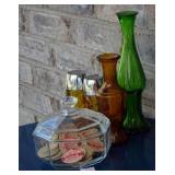 France Arcoroc Candy Dish & Amber Salt/Pepper