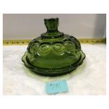 L.E Smith Moon and Stars Green Glass