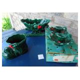 Vtg Lefton Hollyberry Sleigh Boot Candle holder