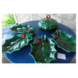 Vtg Lefton Hollyberry Serving Dishes