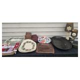 Place Mats, Cloth Napkins, Lamps, Fountain