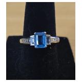 Sterling Silver Ring with Blue Stone