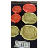 6 Vintage Tubberwaew Bowls with Lids