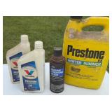 Antifreeze, Oil and Starting Fluid