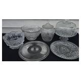 Heavy Glass Decorative Bowls, Cake Plates, Jar