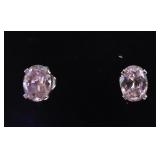 925 Stamped Silver Pink Ice Earrings