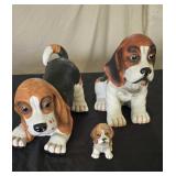 3 Basset Hound Figures