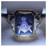 Gold Blue Lodge Masonic Ring