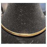 Gold Tone Omega Necklace.