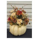 Plastic Pumpkin Flower Arrangement