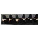 Gold Tone Diamond Look Rings