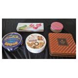 5 Vintage Cookie & Candy Tins
