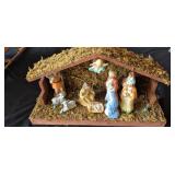 Lighted Nativity Scene, 9 Porcelain Figures