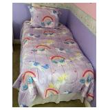 Twin Bed With Matches Linens & Comforter