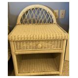 White Wicker Nightstand
