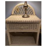 White Wicker Nightstand