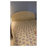 White Wicker Queen Headboard & Frame only