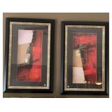 (2) Abstract Art Framed Prints 26.5x40