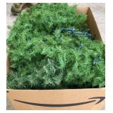 Large box of Christmas greenery & lights