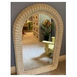 White Wicker Wall Mirror