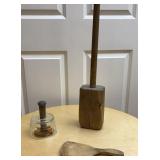 Primitive Butter Pat, Butter Mold & Kraut Mallet
