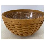 Longaberger 9in bowl Basket w/protector