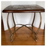 Tile Top Metal Frame End Table