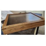 Oak & glass Show Case, NO latch