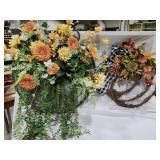 Fall Faux Flower Wall Hanging